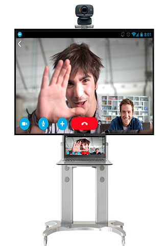 Videoconferencia realizada con soporte de piso